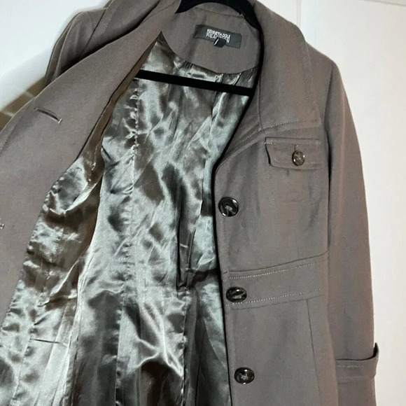 Kenneth Cole Reaction Trench Coat Wool Blend Peacoat Womens S Gray Neutral - Picture 7 of 7